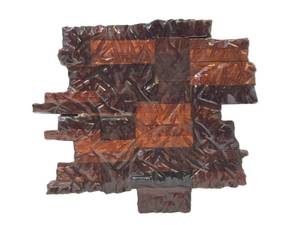 lot 90 image: Very Cool Vintage Handmade Signed Brutalist Wood Wall Sculpture by Jack A. Miller