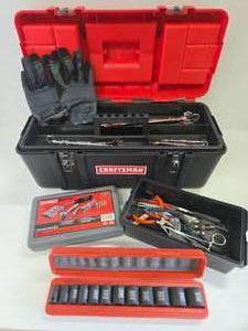 lot 93 image: Excellent Clean CRAFTSMAN Tool Box FULL of Great Tools #1