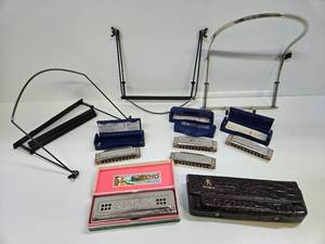 lot 127 image: Great Estate Lot of Vintage etc Harmonicas & Headsets