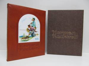 lot 32 image: Beautiful Large NORMAN ROCKWELL Art Book wLeather Case - Hand Signed by Rockwell