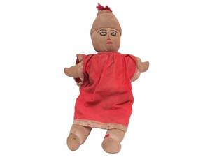 lot 33 image: Antique Folk Art Hand Made Cloth Doll