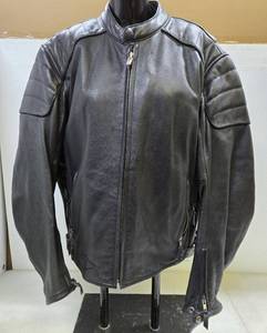 lot 138 image: Very Nice POWER TRIP Mens Leather Motorcycle Jacket - Size M