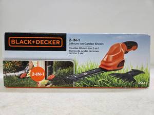 lot 142 image: Like-New Black & Decker 2-in-1 Lithium Ion Garden Sheers
