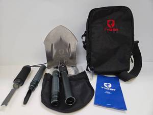 lot 178 image: Unused TYGER Shovel Folding Military Style Shovel wOther Tool Attachments