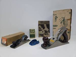 lot 183 image: 3 Vintage Near Mint Woodworking Planes wOriginal Boxes