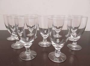 lot 197 image: Matching Set of 9 Signed FOSTORIA Glass Goblets #1