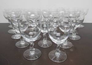lot 198 image: 2 Matching Sets of 9 Signed FOSTORIA Glass Goblets #2
