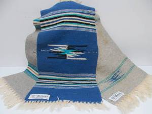lot 206 image: Group of 3 Hand Woven Native American Small Wool Rugs from Ortegas Weaving Shop in New Mexico