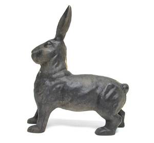 lot 263 image: Larger Size Cast Iron Rabbit Doorstop 