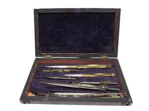 lot 268 image: Antique German Drafting Set #2 - Brass