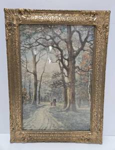 lot 283 image: Ornately Framed Antique Print by Laurits Sorensen