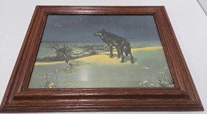 lot 306 image: Framed Vintage 1940s Print - The Lone Wolf 