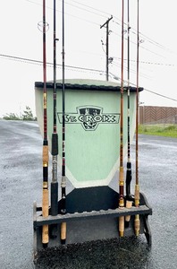 Fantastic Vintage ST. CROIX Fishing Rod Advertising Store Display Stand &amp; 6 Great Condition Rods