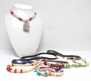 lot 361 image: Wonderful Estate Lot of Genuine Polished Stone etc Beaded Complete Necklaces #2