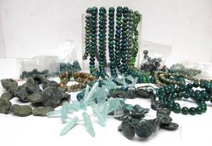 lot 368 image: Wonderful Estate Lot of Genuine Polished GreenBlue Stone Bead Strands #9