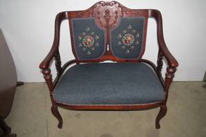 lot 8 image: Needlepoint 2 person setteelove se...