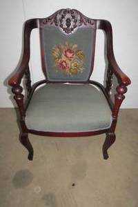 lot 10 image: Needlepoint chair ...