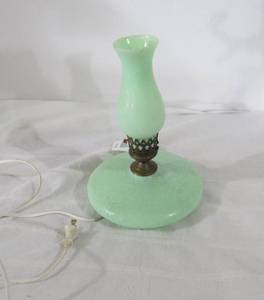 lot 14 image: Green electric lamp...