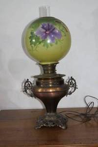 lot 16 image: Banquet lamp, metal base, electrifi...