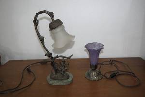 lot 18 image: (2) Electric table top lamps, one m...