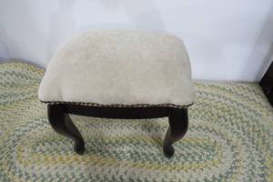 lot 24 image: Wood and upholstered foot rest...