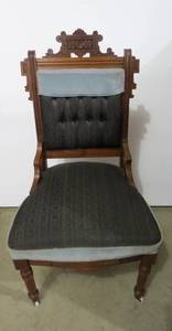 lot 35 image: Eastlake parlor wood chair...