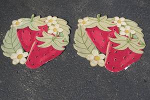 lot 49 image: (2) Strawberry rugs...