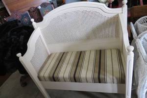 Rattan bench...