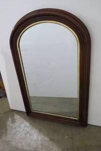 lot 76 image: Large wall mirror with wire hanger...