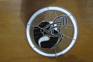 lot 82 image: Vikings stained glass decoration...