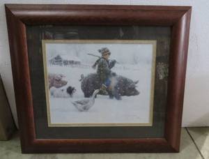 lot 93 image: Matted and framed picture of little...