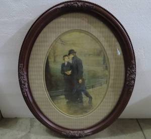 lot 95 image: Matted and framed picture of couple...
