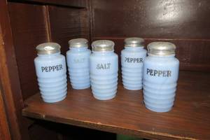 lot 156 image: Possible Blue Fire King salt and pe...