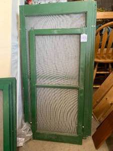lot 205 image: Vintage painted window screens, var...