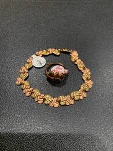 lot 210 image: Black Hills Gold bracelet and 10K r...