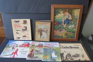 lot 186 image: Picture of boy fishing, Hans Brinke...