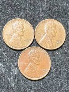 lot 53 image: 3 US WHEAT CENTS 1944P-D-S