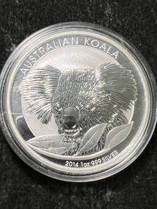 lot 72 image: 2014 AUSTRALIAN KOALA 1 TROY OZ .999 FINE SILVER IN AIRTITE