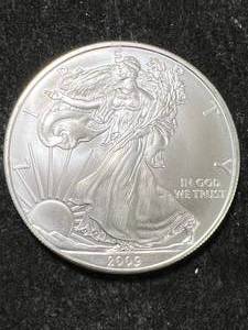 lot 79 image: 2009 AMERICAN SILVER EAGLE 1 TROY OZ .999 FINE SILVER