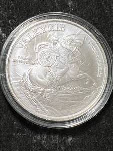lot 85 image: 1 TROY OZ .999 FINE SILVER VALKYRIE ROUND IN AIRTITE