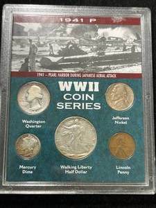 lot 88 image: 1941 WWII COIN SERIES 5 COIN SET