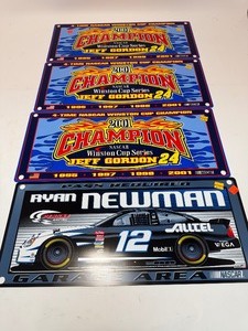 Lot of (4) NASCAR License Plate Memorabilia