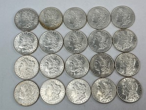 lot 35 image: 20x 1887 Solid Date Tube of Morgan Silver Dollars