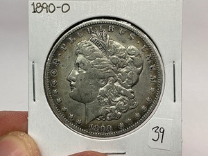 lot 39 image: 1890-O Morgan Silver Dollar