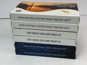 lot 45 image: 6x Run of Proof Sets from 2018-2023