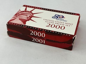 lot 50 image: 2x Silver Proof Sets 2000 & 2001