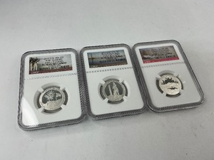 lot 81 image: 3x NGC Graded Proof Silver Quarters