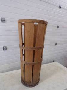 lot 38 image: Very Tall Unique Wood Basket  Crate