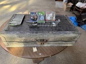 lot 120 image: Vintage Trunk,  Corn Pan and Hardware
