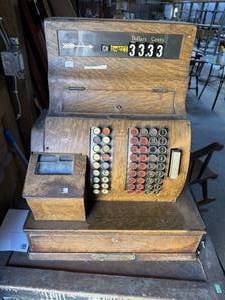 lot 169 image: Vintage Wood Cash Register